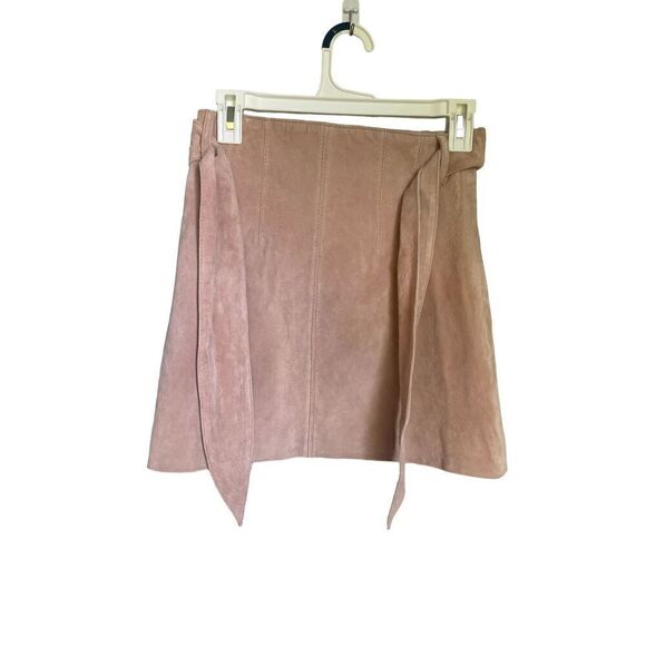 NWT BlankNyc Leather Suede Candy Blush Pink Mini Skirt Size 25 - Picture 3 of 16
